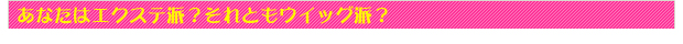 あなたはエクス手派?それともウイッグ派?